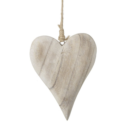 Natural Wooden Hanging Heart