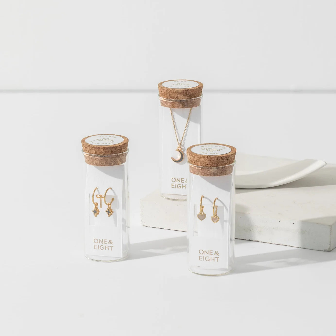 Slate Moon Necklace Gold