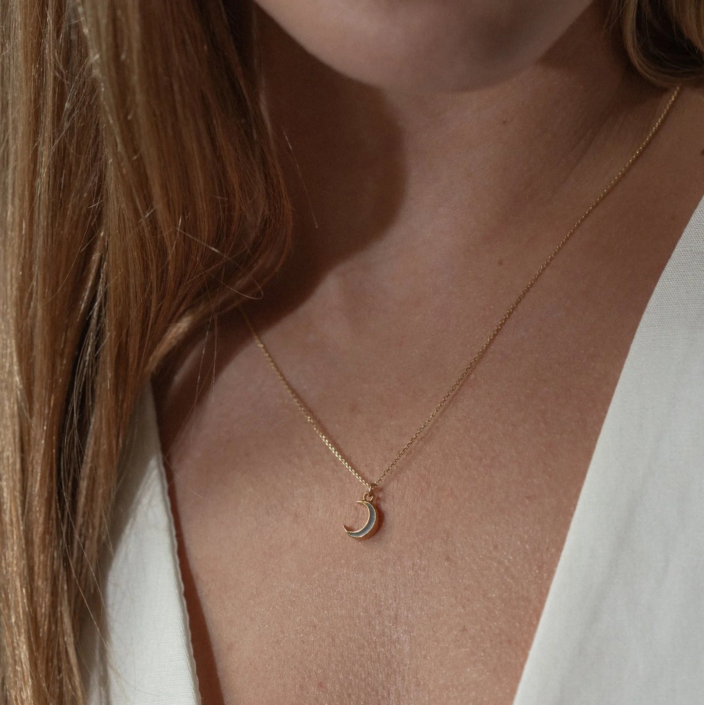 Slate Moon Necklace Gold