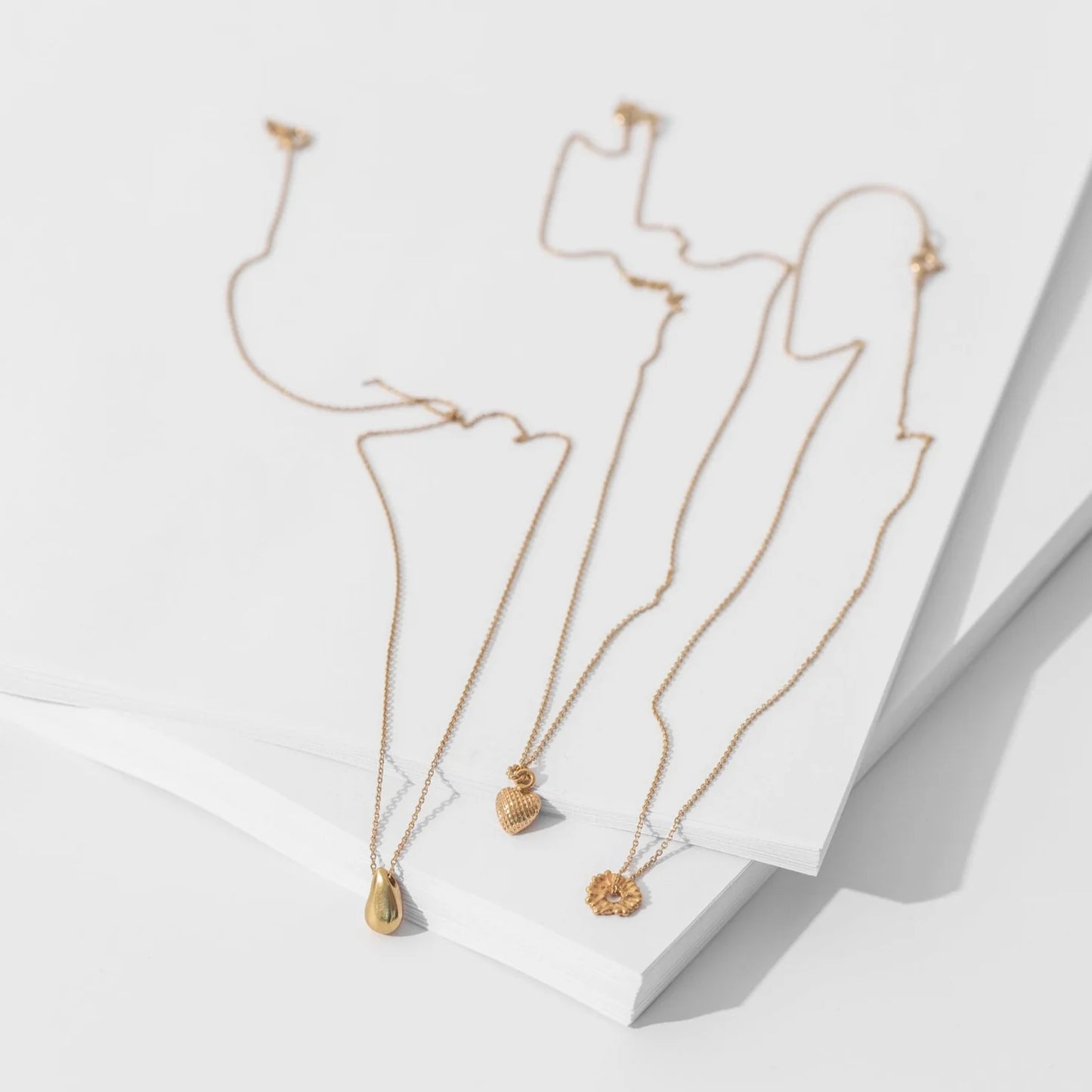 Bubble Heart Necklace Gold