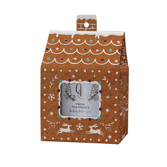 Enchanted Woodland Fresh Footprints 9cl Votive Gingerbread House
