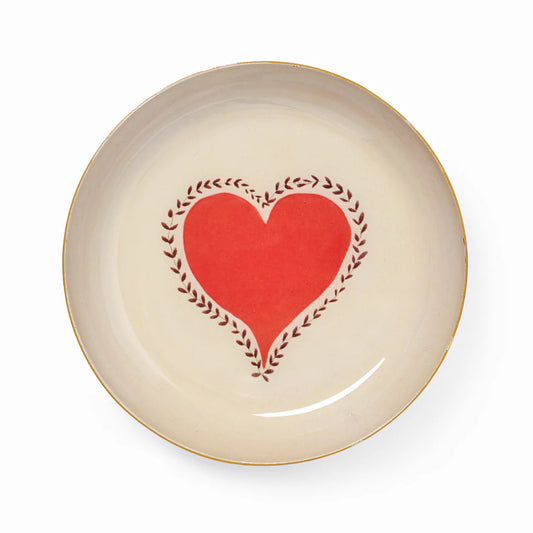 Heart Round Enamel Tray