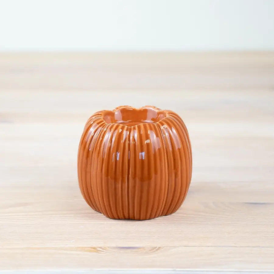 Orange Pumpkin Candle Holder, 7.5cm