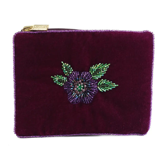 Purple Flower Small Pouch