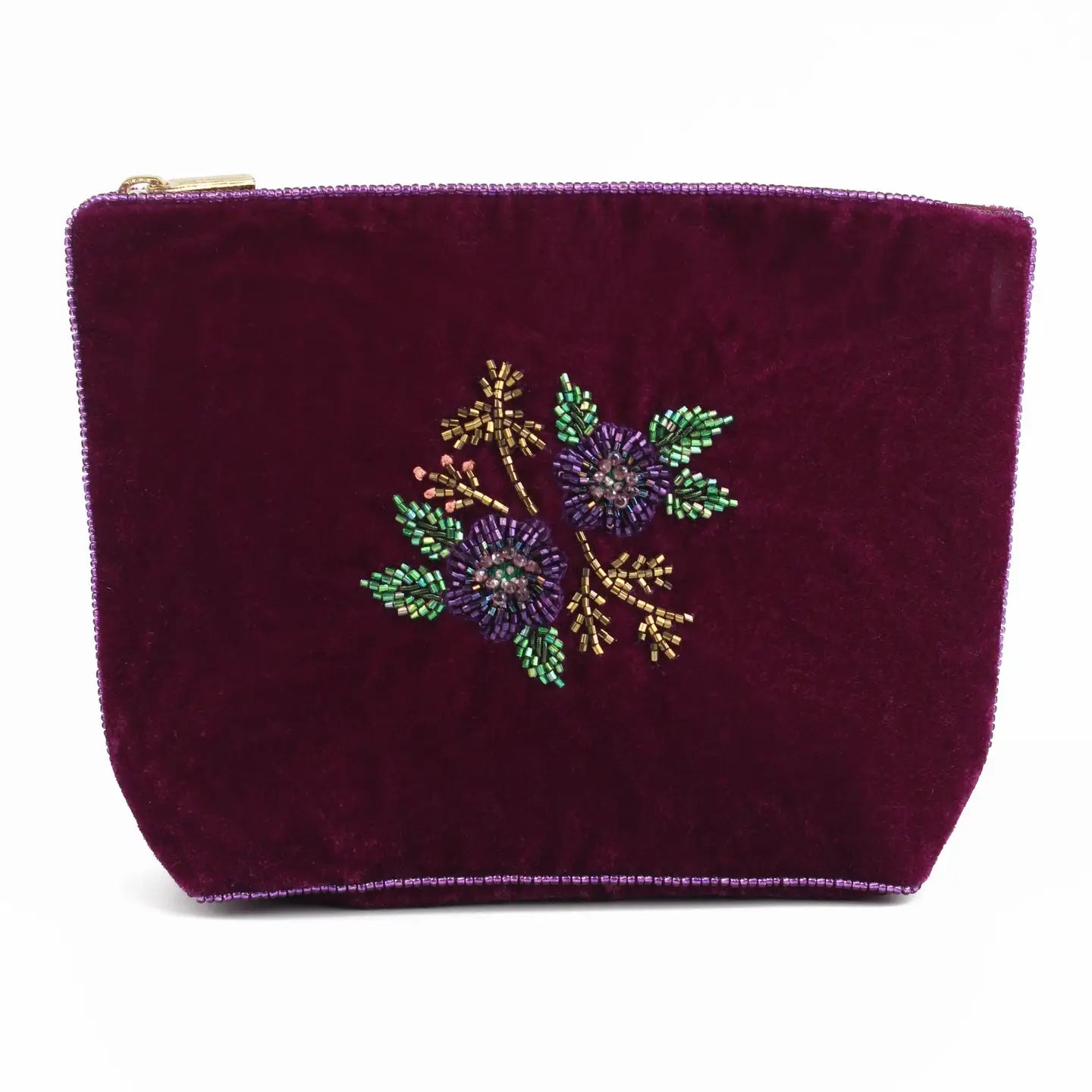 Purple Flower Medium Pouch