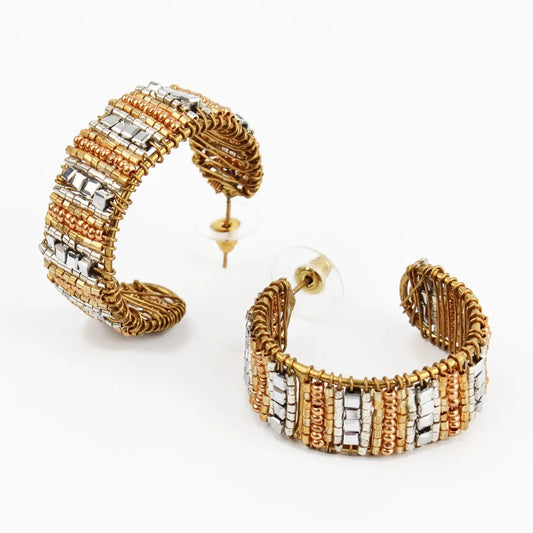 Silver & Gold Hoop Earrings
