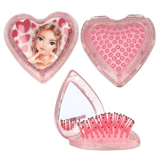 Top Model Folding Heart Hairbrush