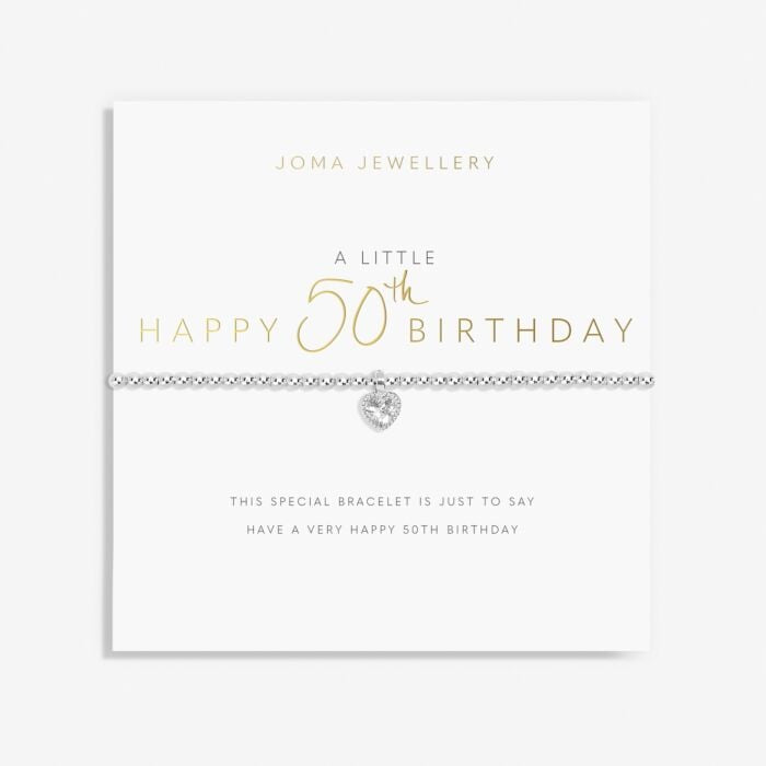 A Little 'Happy 50th Birthday' Silver Bracelet
