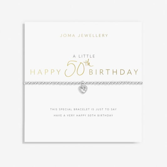 A Little 'Happy 50th Birthday' Silver Bracelet