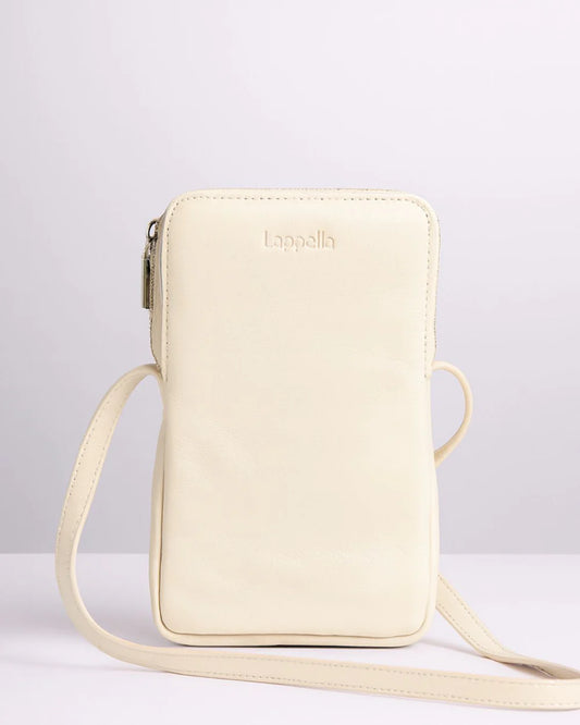 Mia Leather Crossbody Phone Bag Pearl