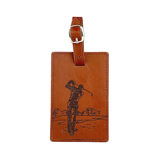Golf Leather Luggage Tag
