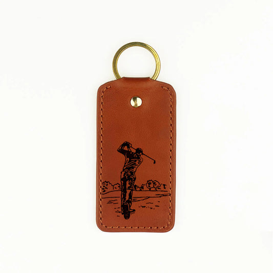 Golf Leather Keyring