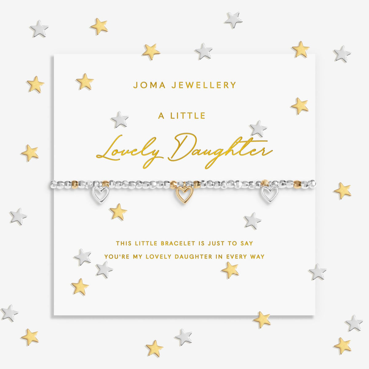 Sparkle Confetti A Little 'Lovely Daughter' Bracelet Silver & Gold