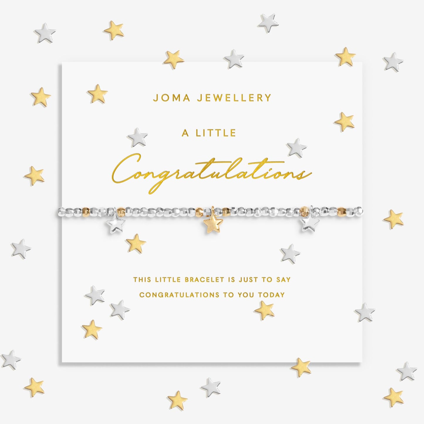 Sparkle Confetti A Little 'Congratulations' Bracelet Silver & Gold