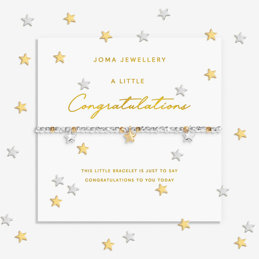 Sparkle Confetti A Little 'Congratulations' Bracelet Silver & Gold
