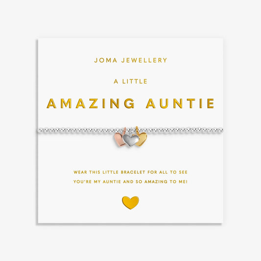 A Little ‘Amazing Auntie’ Bracelet Silver, Gold & Rose Gold