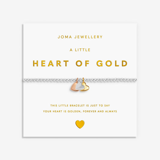A Little ‘Heart of Gold’ Bracelet Silver, Gold & Rose Gold