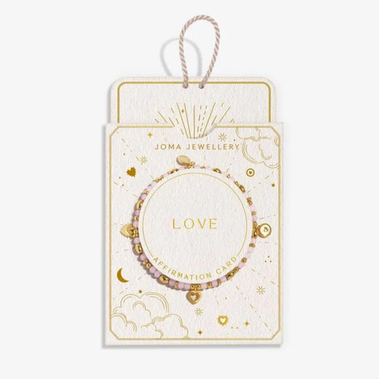 Affirmation Card 'Love' Bracelet Gold