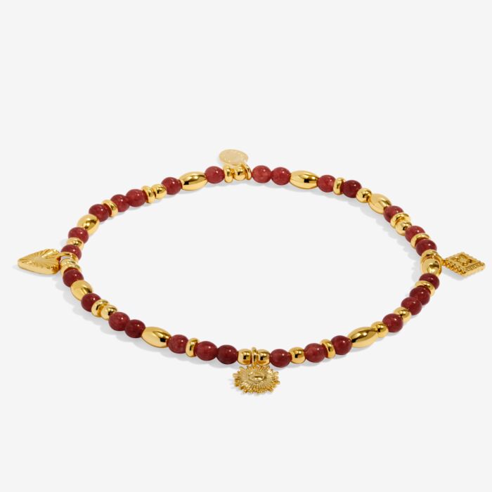 Affirmation Card 'Happiness' Bracelet Gold