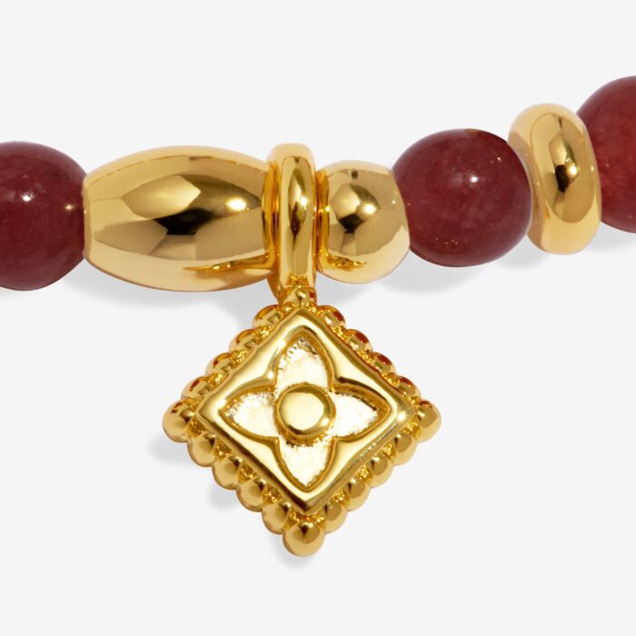 Affirmation Card 'Happiness' Bracelet Gold