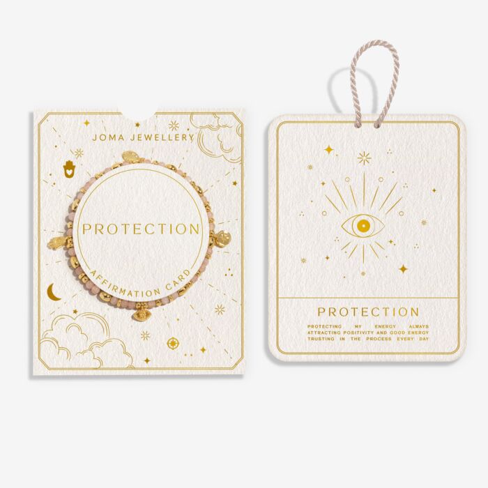 Affirmation Card 'Protection' Bracelet Gold