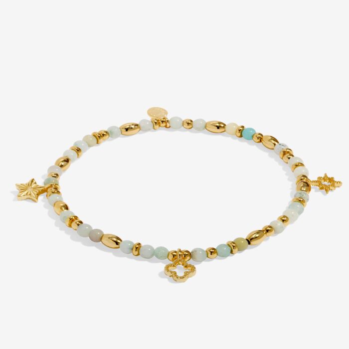 Affirmation Card 'Luck' Bracelet Gold