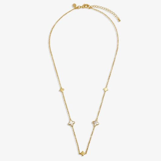 Loved By You Mother Of Pearl Clover Necklace Gold