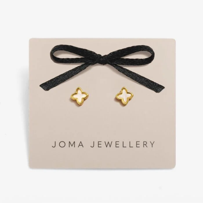 Loved By You Mother Of Pearl Clover Earrings Gold
