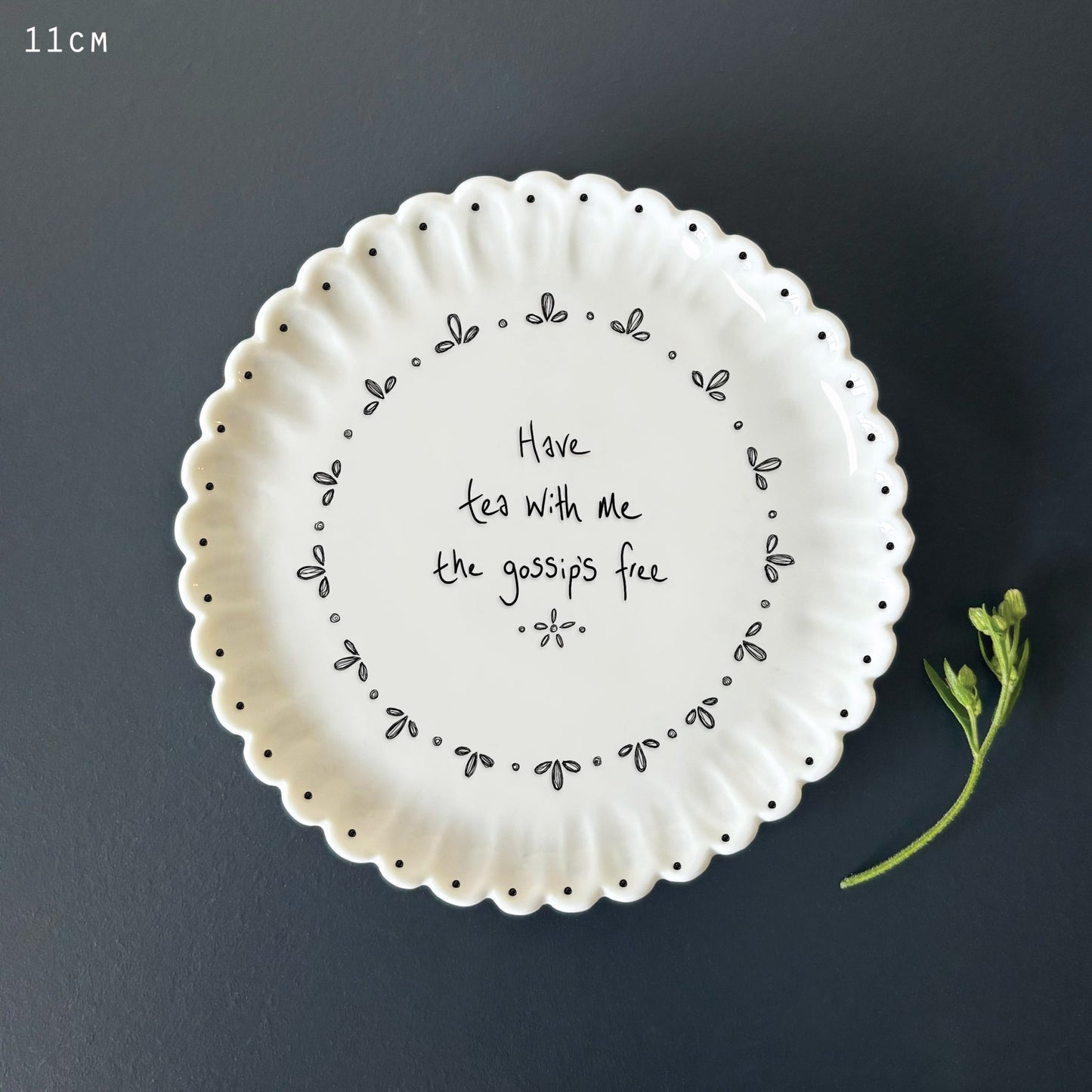 Have Tea With Me Porcelain Scallop Coaster