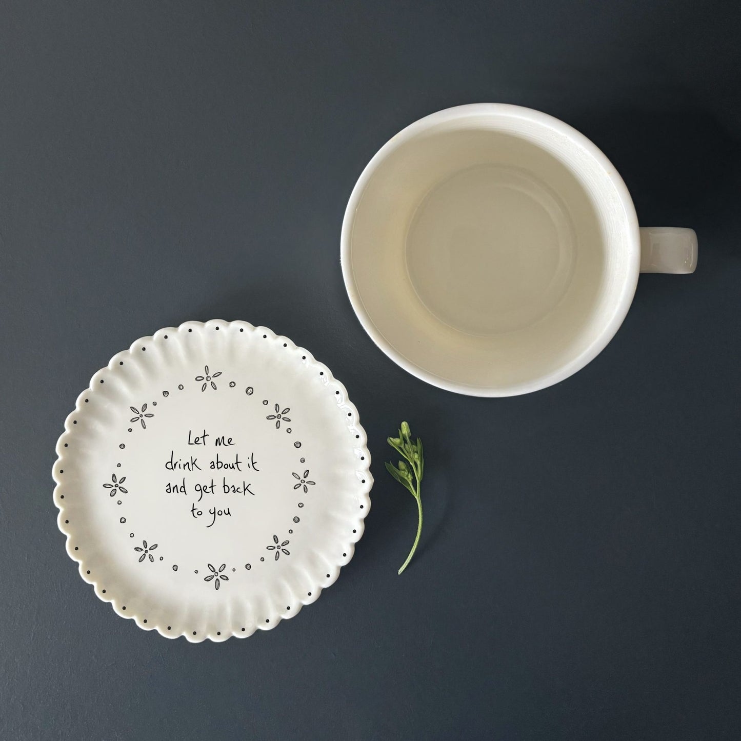 Let Me Drink About It Porcelain Scallop Coaster