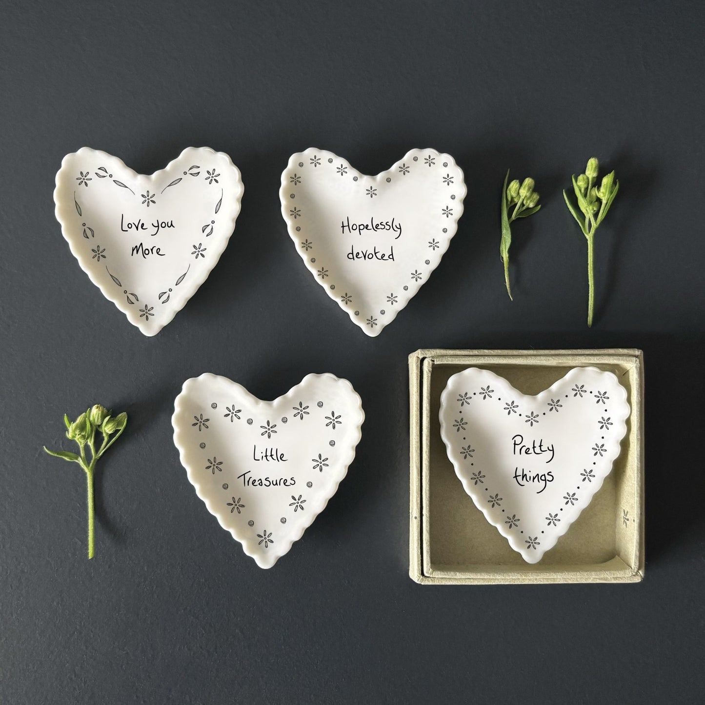 Pretty Things Small Porcelain Heart Scallop Dish