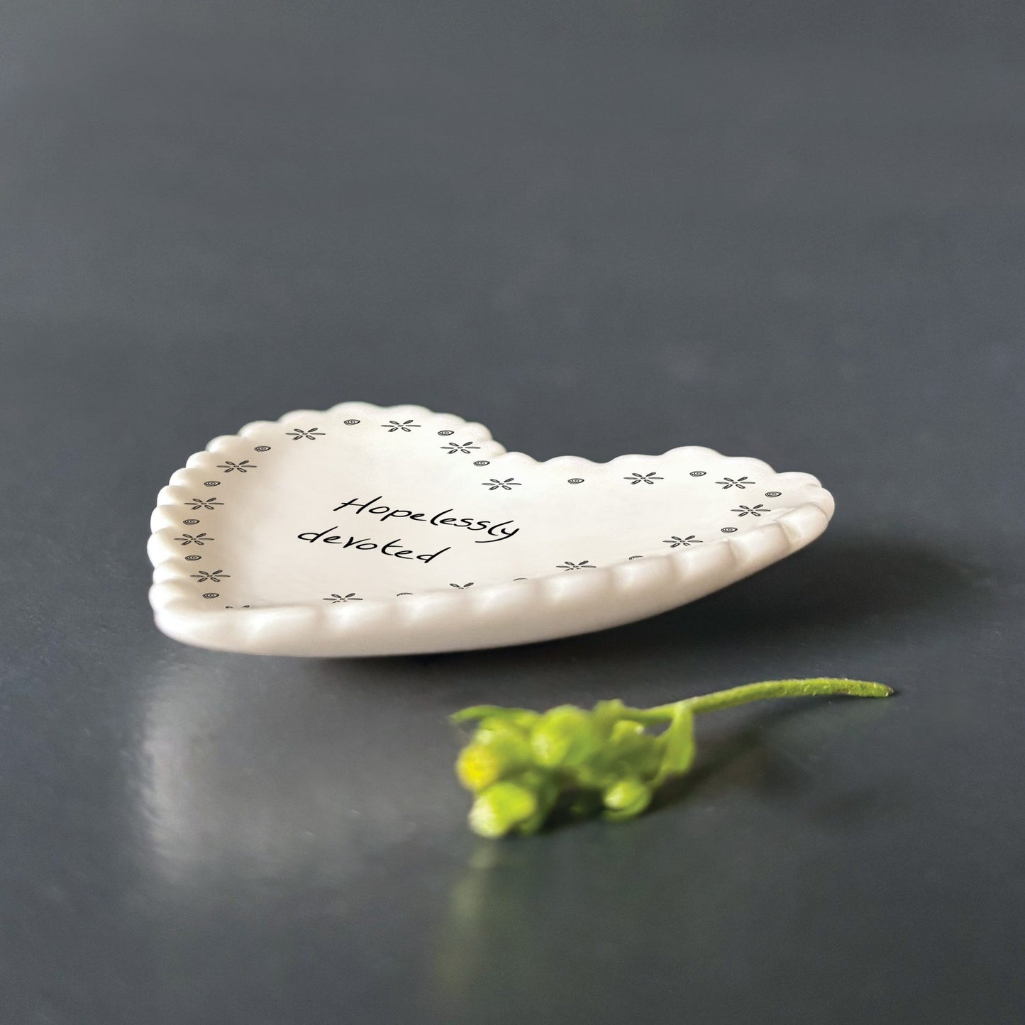 Pretty Things Small Porcelain Heart Scallop Dish