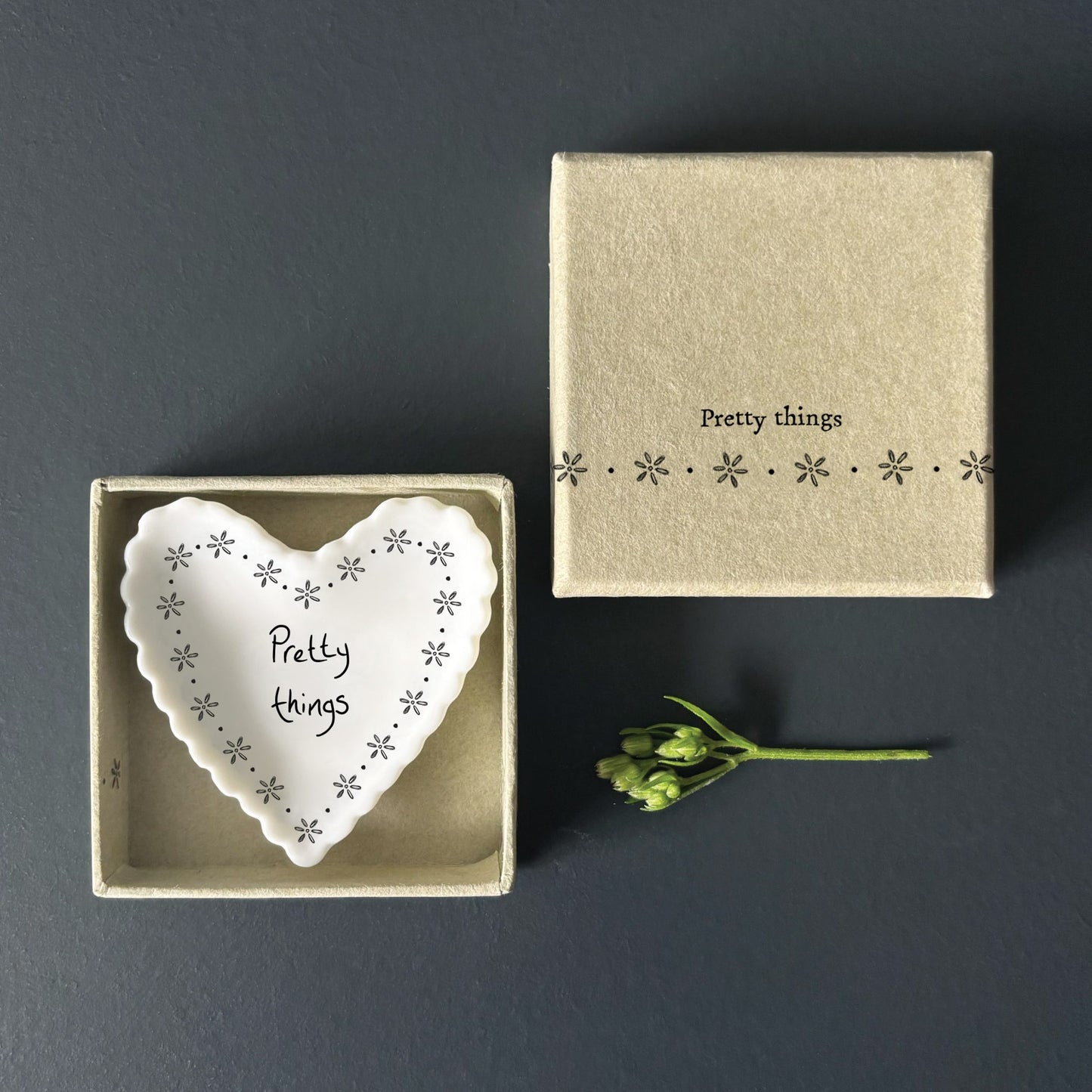 Pretty Things Small Porcelain Heart Scallop Dish