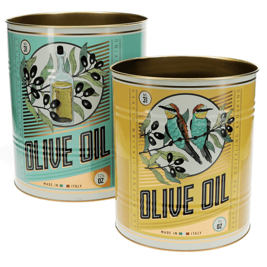 Large Storage Tin Set of 2 Olive Oil