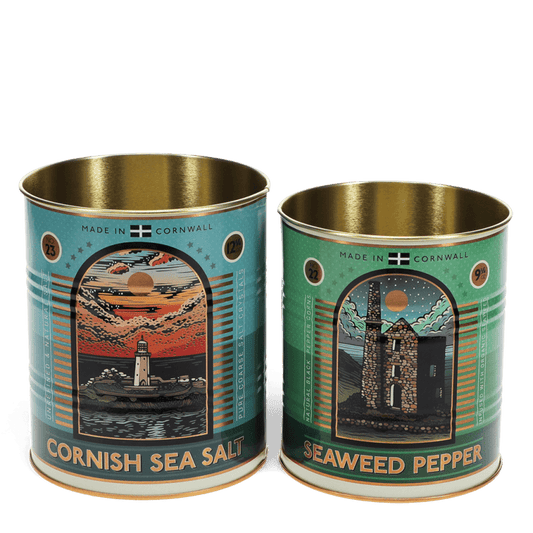 Medium Storage Tin Set of 2 Cornish Salt & Pepper