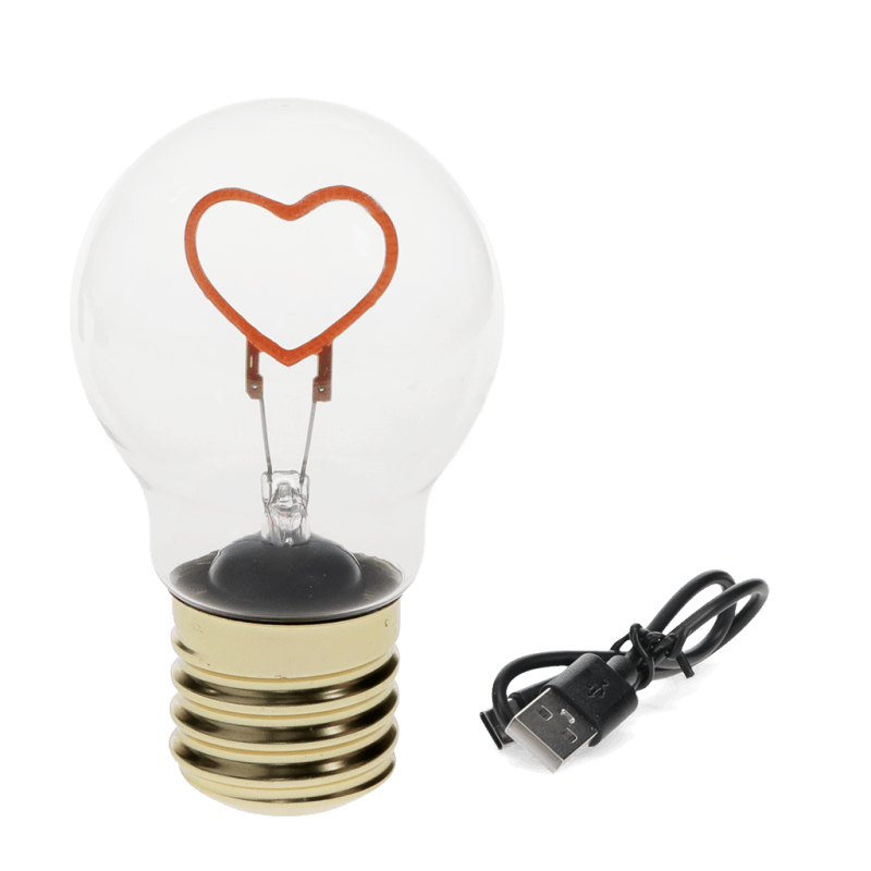 USB Light Bulb Lamp Heart