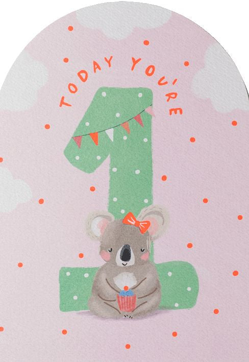 1st Birthday Koala Greetings Card