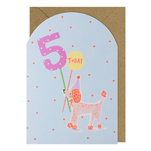 5th Birthday Dog  Greetings Card
