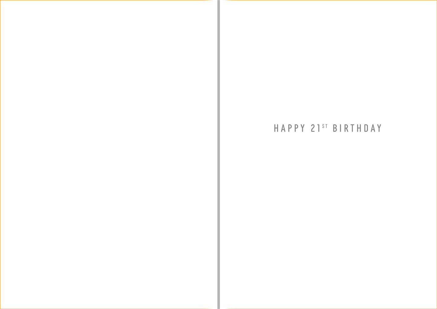 21st Birthday Bright Greetings Card