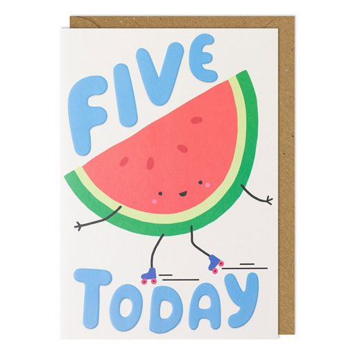 Watermelon 5th Birthday Greetings Card