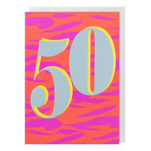 50th Birthday Bright Greetings Card