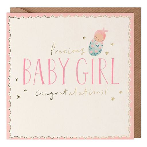 Precious Baby Girl Greetings Card