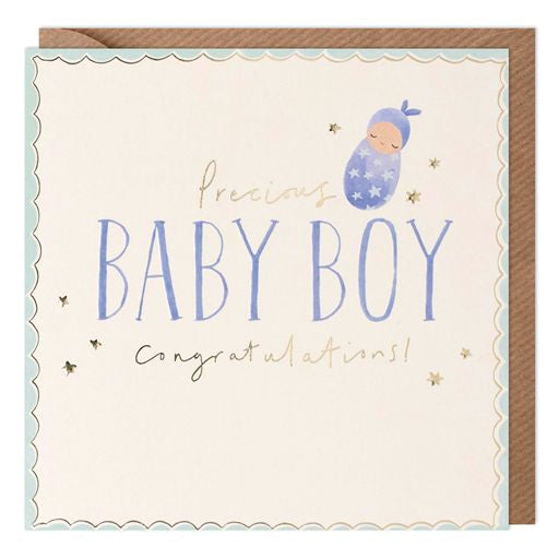 Precious Baby Boy Greetings Card