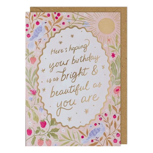 Sun & Flowers Birthday Greetings Card