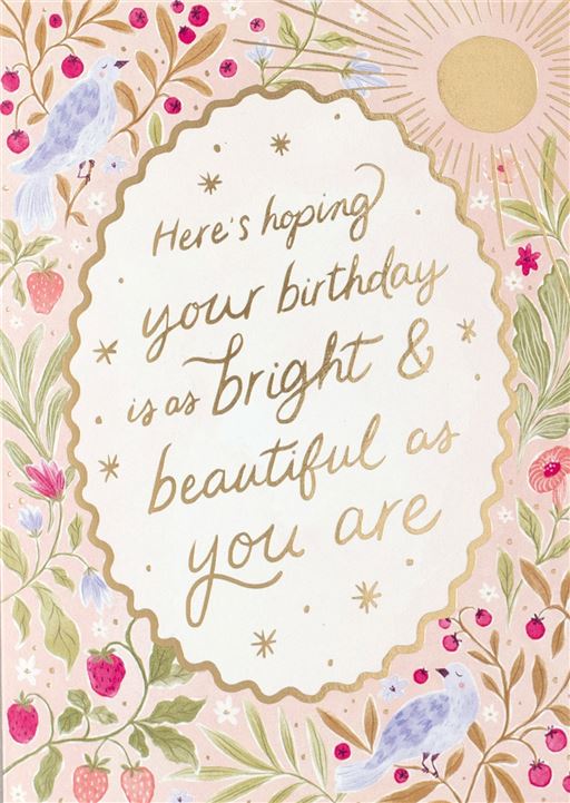 Sun & Flowers Birthday Greetings Card