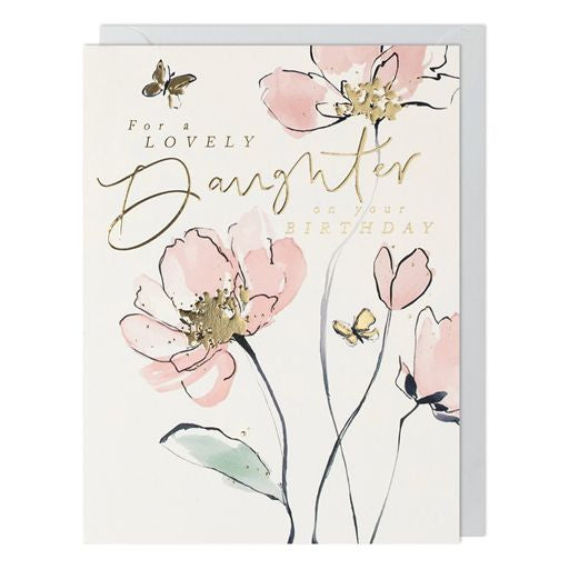 Daughter Birthday Flowers Greetings  Card