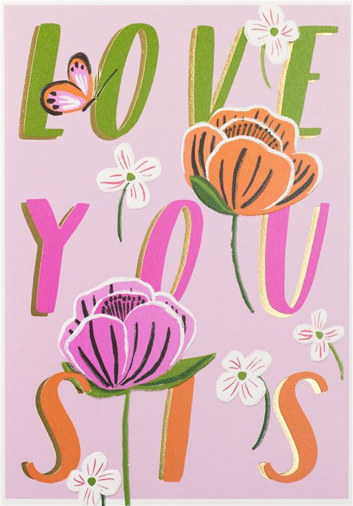 Love You Sis Greetings Card