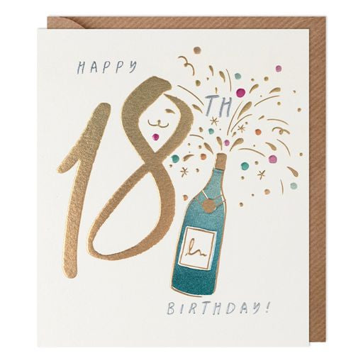 Happy 18th Champagne Greetings Card