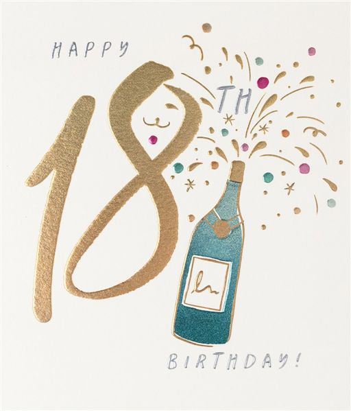 Happy 18th Champagne Greetings Card
