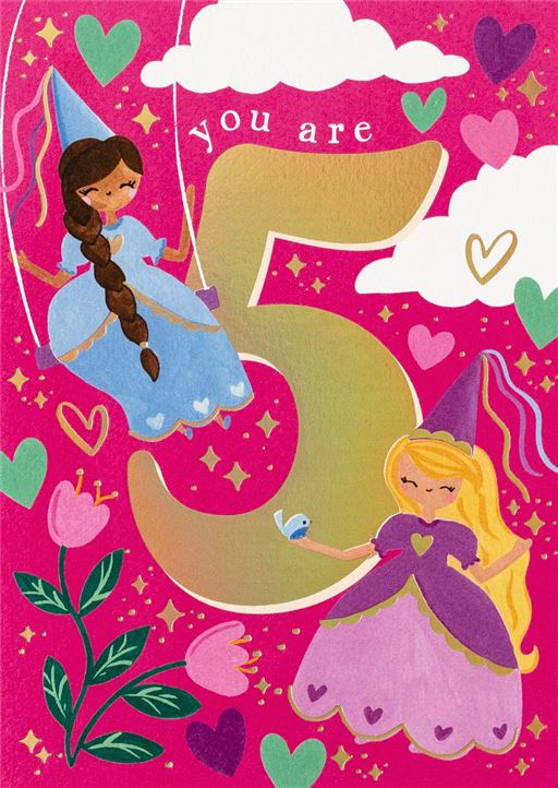You Are 5 Princess Greetings Card